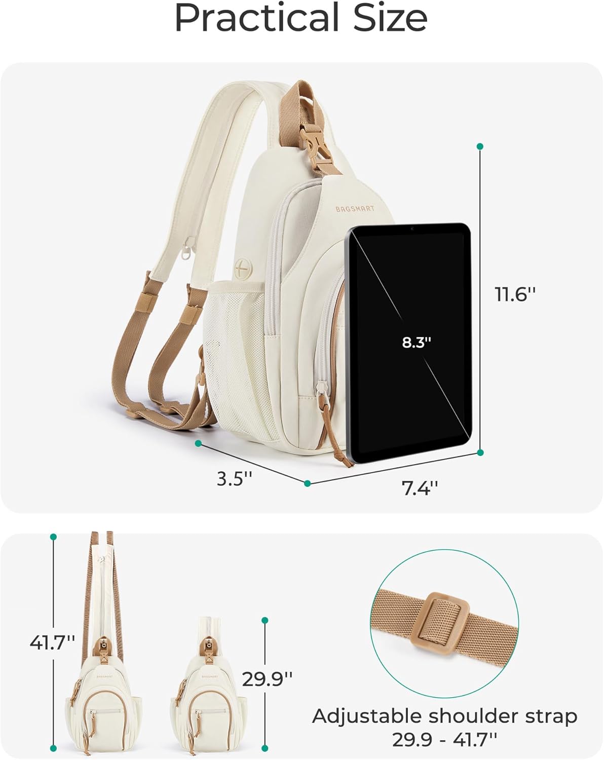 Small Crossbody Sling Bag for Men Women, Small Sling Backpack Shoulder Bag, Anti-Theft Chest Daypack
