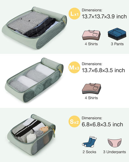 Keep Shape Packing Cubes for Travel, 6 Set Travel Cubes for Packing, Lightweight Suitcase Organizer Bags Set for Travel Essentials