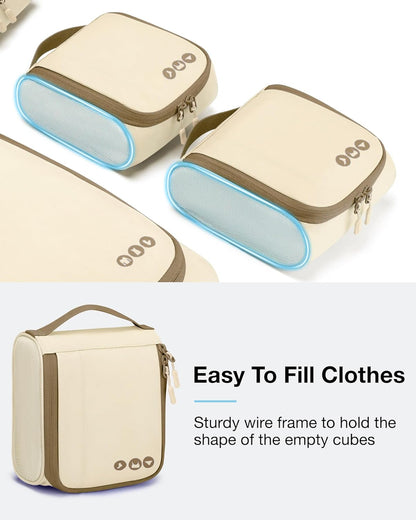 Keep Shape Packing Cubes for Travel, 6 Set Travel Cubes for Packing, Lightweight Suitcase Organizer Bags Set for Travel Essentials