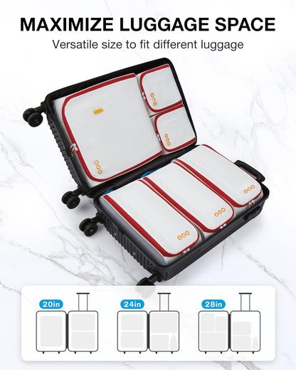Keep Shape Packing Cubes for Travel, 6 Set Travel Cubes for Packing, Lightweight Suitcase Organizer Bags Set for Travel Essentials