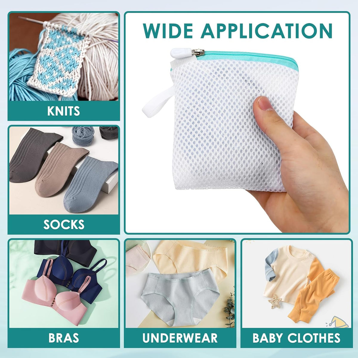 12PCS Small Mesh Laundry Bags with Zipper: Lingerie Bags for Washing Delicates Foldable Garment Pouch for Underwear Socks Bra Pants Traval Home Washing Machine Accessory
