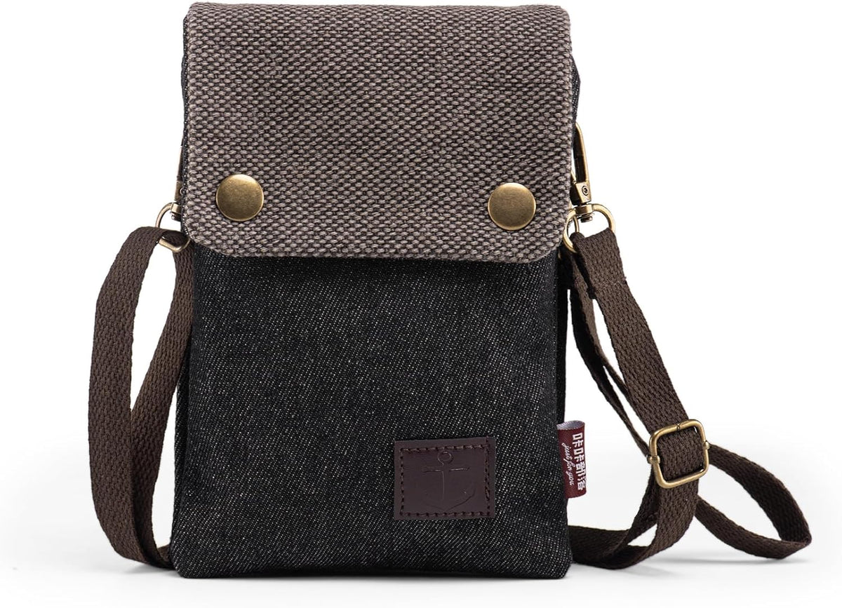 Small Crossbody Purse for Women Cell Phone Shoulder Handbag Wristlet Wallet | Crossbody Bag with Shoulder Strap Wrist Strap, Shoulder Bag for Traveling Shopping Commute, Canvas Passport Cell Phone Pouch