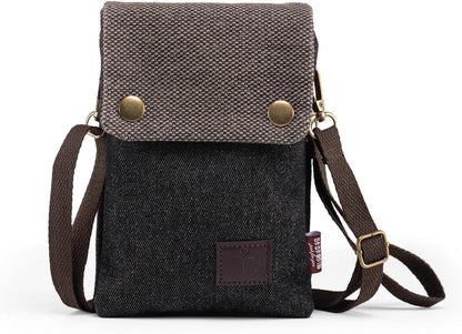 Small Crossbody Purse for Women Cell Phone Shoulder Handbag Wristlet Wallet | Crossbody Bag with Shoulder Strap Wrist Strap, Shoulder Bag for Traveling Shopping Commute, Canvas Passport Cell Phone Pouch