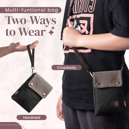 Small Crossbody Purse for Women Cell Phone Shoulder Handbag Wristlet Wallet | Crossbody Bag with Shoulder Strap Wrist Strap, Shoulder Bag for Traveling Shopping Commute, Canvas Passport Cell Phone Pouch