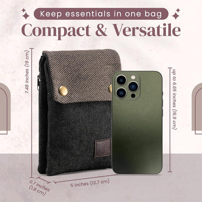 Small Crossbody Purse for Women Cell Phone Shoulder Handbag Wristlet Wallet | Crossbody Bag with Shoulder Strap Wrist Strap, Shoulder Bag for Traveling Shopping Commute, Canvas Passport Cell Phone Pouch
