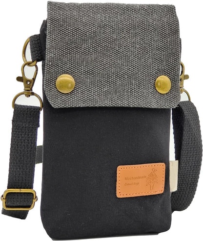 Small Crossbody Purse for Women Cell Phone Shoulder Handbag Wristlet Wallet | Crossbody Bag with Shoulder Strap Wrist Strap, Shoulder Bag for Traveling Shopping Commute, Canvas Passport Cell Phone Pouch