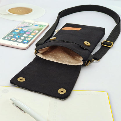 Small Crossbody Purse for Women Cell Phone Shoulder Handbag Wristlet Wallet | Crossbody Bag with Shoulder Strap Wrist Strap, Shoulder Bag for Traveling Shopping Commute, Canvas Passport Cell Phone Pouch
