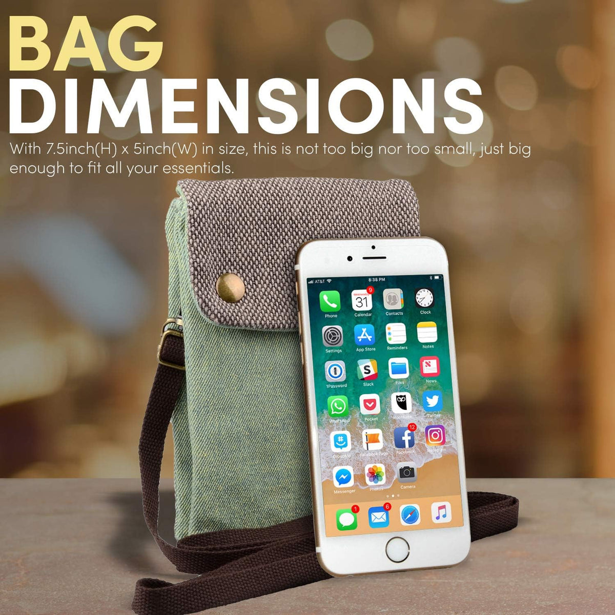 Small Crossbody Purse for Women Cell Phone Shoulder Handbag Wristlet Wallet | Crossbody Bag with Shoulder Strap Wrist Strap, Shoulder Bag for Traveling Shopping Commute, Canvas Passport Cell Phone Pouch