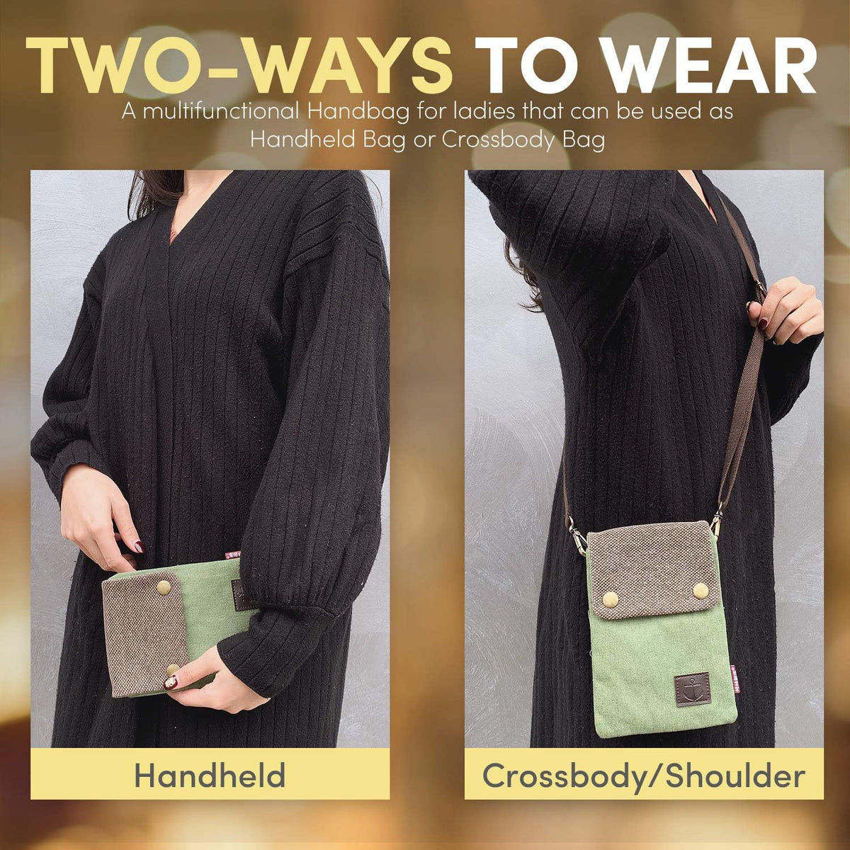 Small Crossbody Purse for Women Cell Phone Shoulder Handbag Wristlet Wallet | Crossbody Bag with Shoulder Strap Wrist Strap, Shoulder Bag for Traveling Shopping Commute, Canvas Passport Cell Phone Pouch