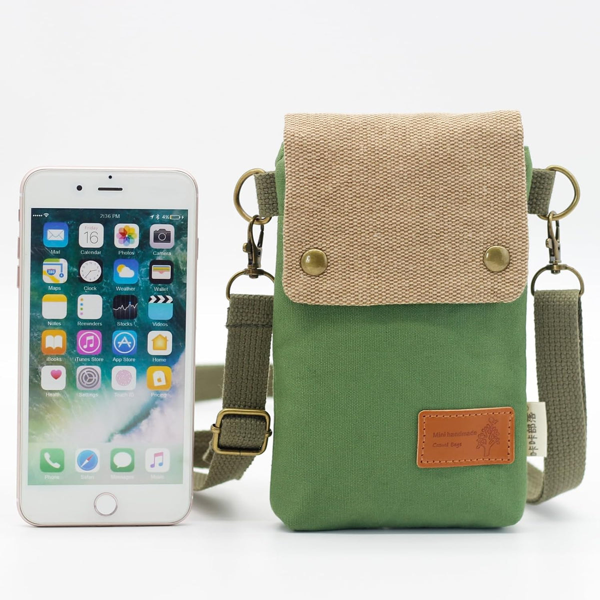 Small Crossbody Purse for Women Cell Phone Shoulder Handbag Wristlet Wallet | Crossbody Bag with Shoulder Strap Wrist Strap, Shoulder Bag for Traveling Shopping Commute, Canvas Passport Cell Phone Pouch