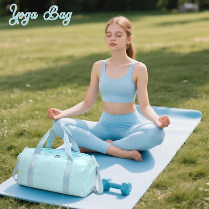 Duffle Bag for Girls Kids Gym Sports Women Workout Travel Bag Weekender with Shoe Compartment and Wet Pocket (Blue)