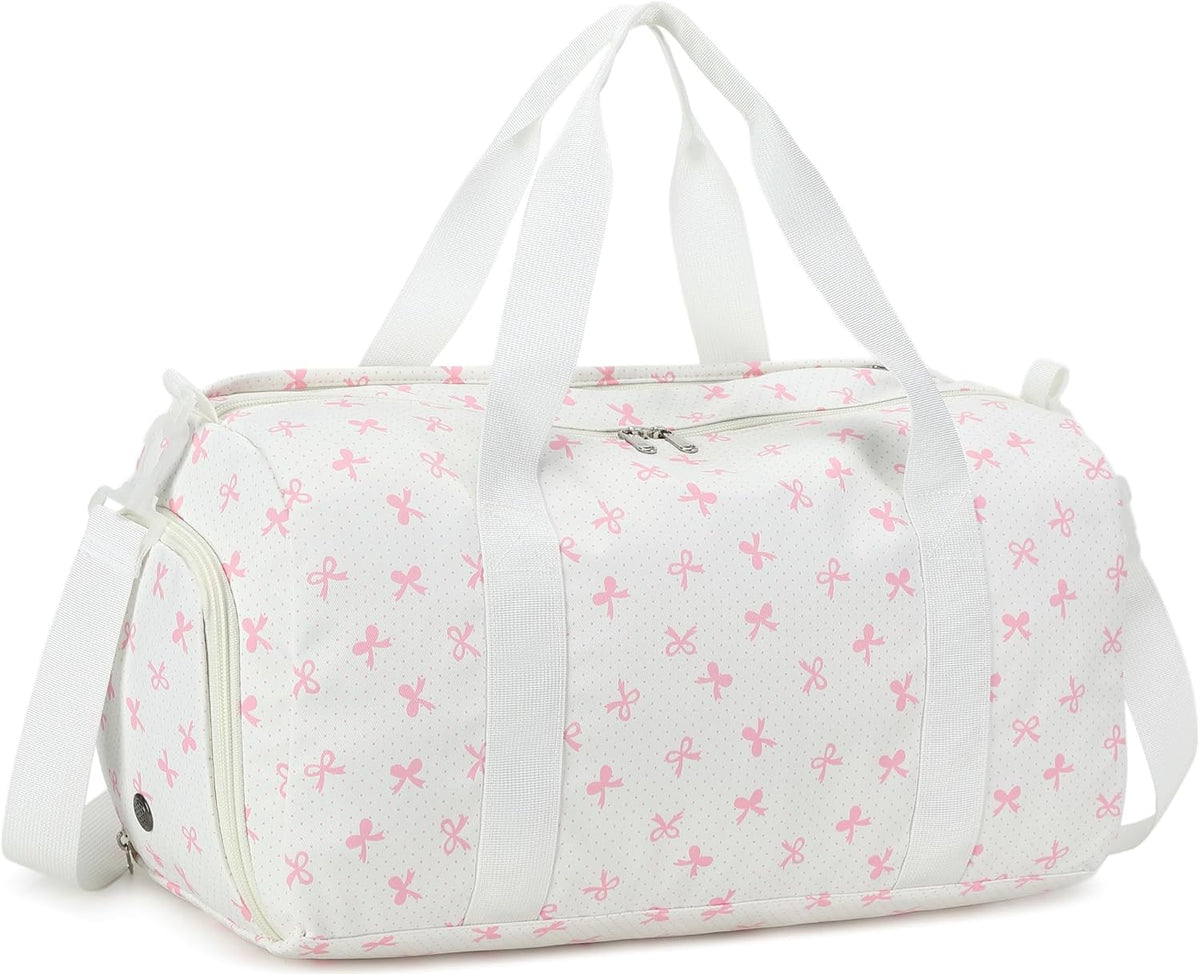 Duffle Bag for Girls Kids Gym Sports Women Workout Travel Bag Weekender with Shoe Compartment and Wet Pocket (Blue)