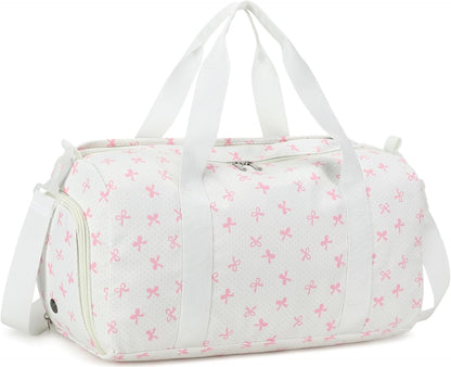 Duffle Bag for Girls Kids Gym Sports Women Workout Travel Bag Weekender with Shoe Compartment and Wet Pocket (Blue)