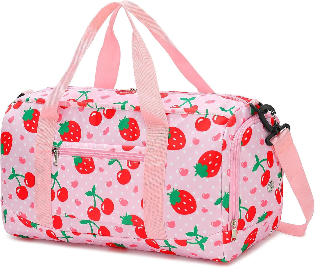 Duffle Bag for Girls Kids Gym Sports Women Workout Travel Bag Weekender with Shoe Compartment and Wet Pocket (Blue)