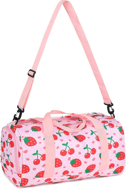 Duffle Bag for Girls Kids Gym Sports Women Workout Travel Bag Weekender with Shoe Compartment and Wet Pocket (Blue)