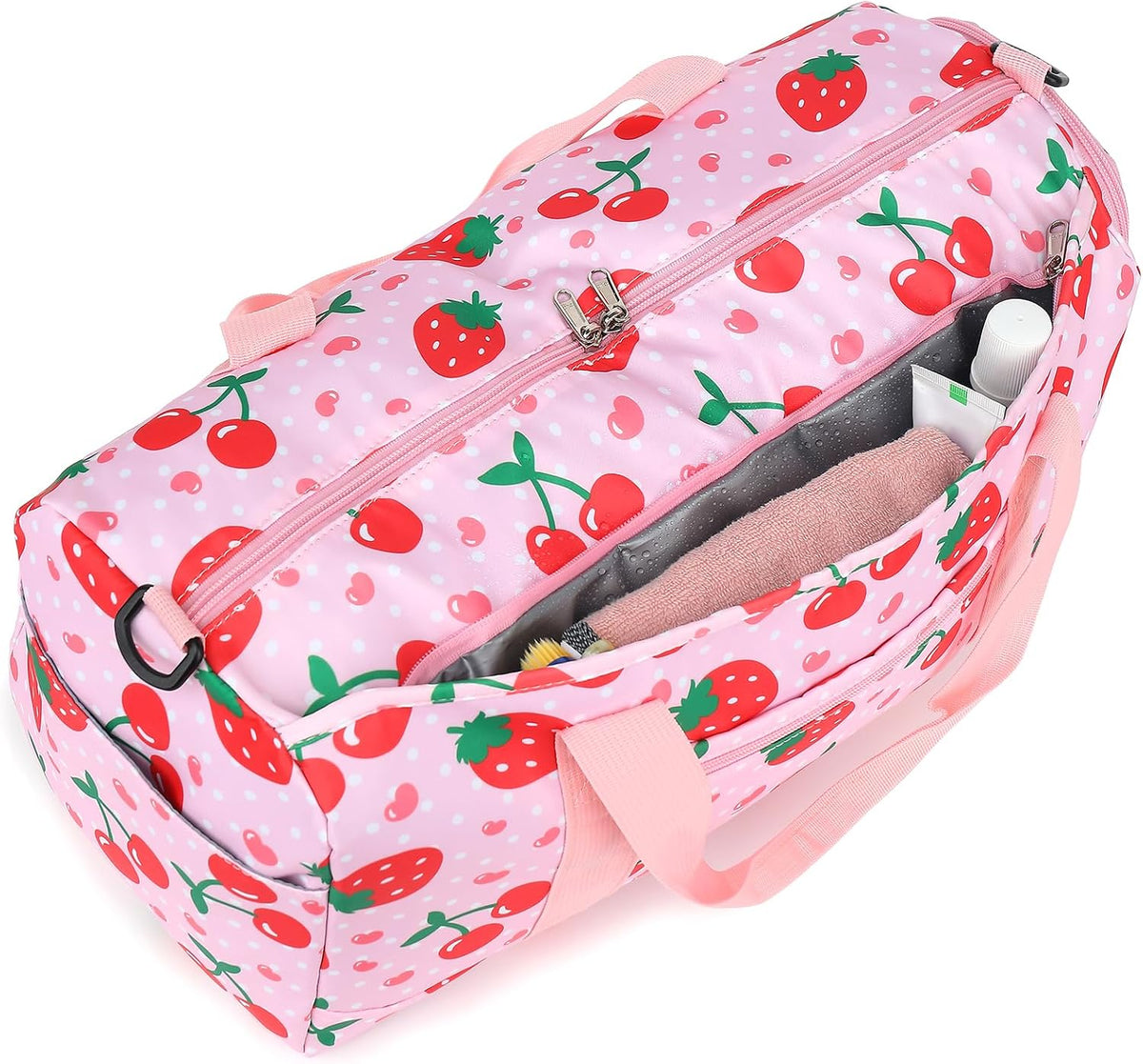 Duffle Bag for Girls Kids Gym Sports Women Workout Travel Bag Weekender with Shoe Compartment and Wet Pocket (Blue)
