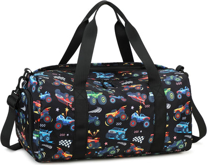 Duffle Bag for Girls Kids Gym Sports Women Workout Travel Bag Weekender with Shoe Compartment and Wet Pocket (Blue)