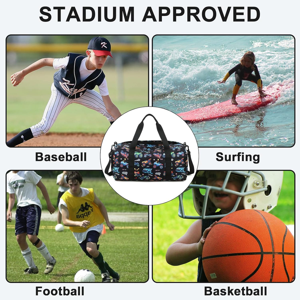 Duffle Bag for Girls Kids Gym Sports Women Workout Travel Bag Weekender with Shoe Compartment and Wet Pocket (Blue)