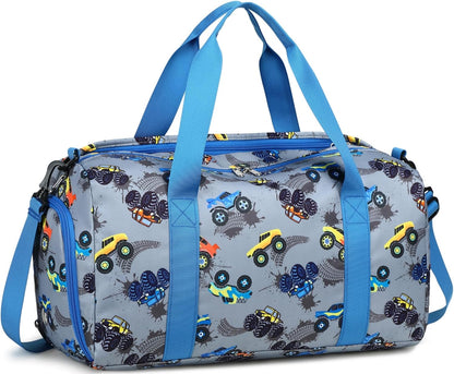 Duffle Bag for Girls Kids Gym Sports Women Workout Travel Bag Weekender with Shoe Compartment and Wet Pocket (Blue)