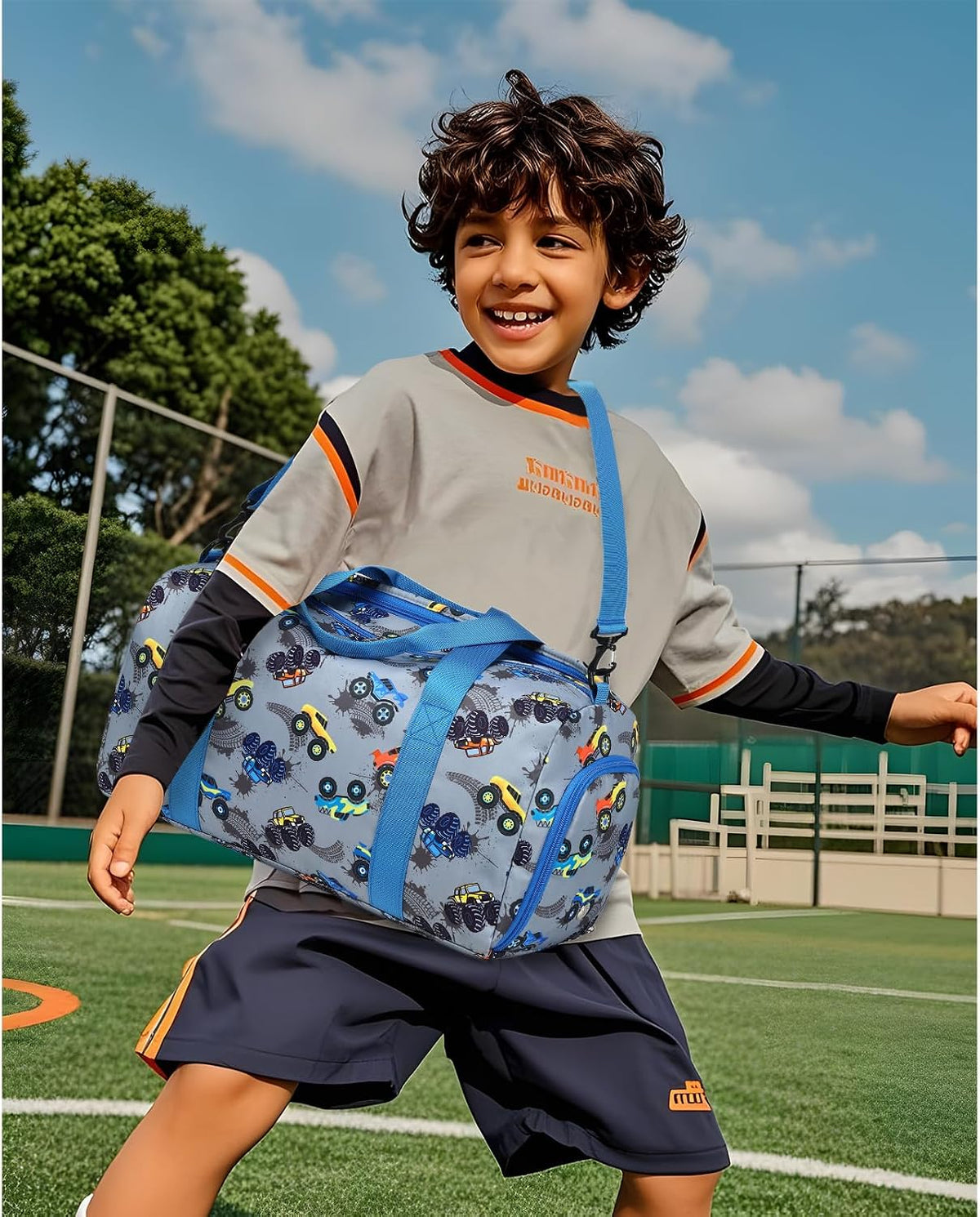 Duffle Bag for Girls Kids Gym Sports Women Workout Travel Bag Weekender with Shoe Compartment and Wet Pocket (Blue)