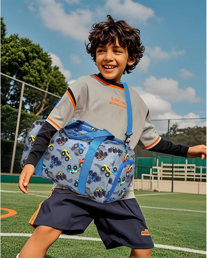 Duffle Bag for Girls Kids Gym Sports Women Workout Travel Bag Weekender with Shoe Compartment and Wet Pocket (Blue)