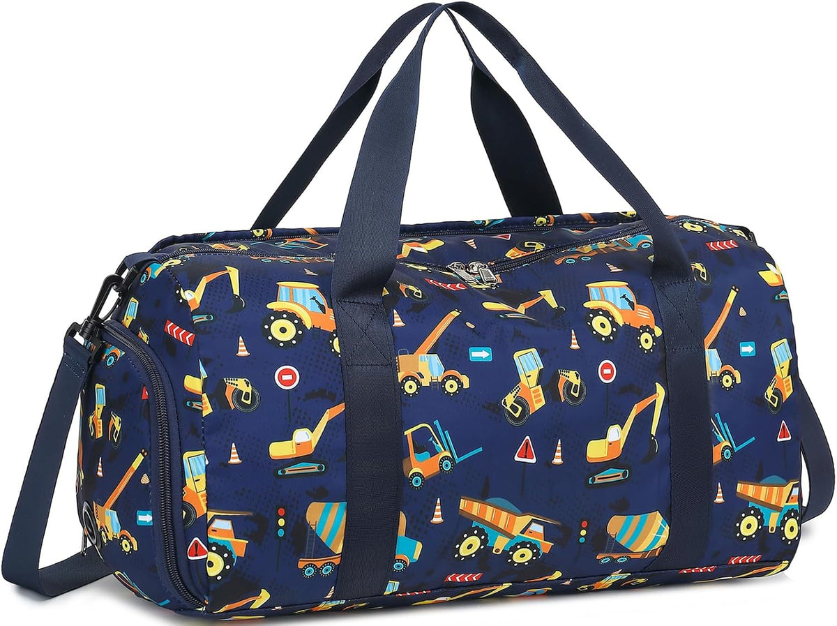 Duffle Bag for Girls Kids Gym Sports Women Workout Travel Bag Weekender with Shoe Compartment and Wet Pocket (Blue)