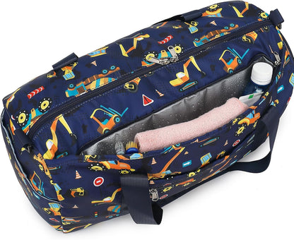 Duffle Bag for Girls Kids Gym Sports Women Workout Travel Bag Weekender with Shoe Compartment and Wet Pocket (Blue)
