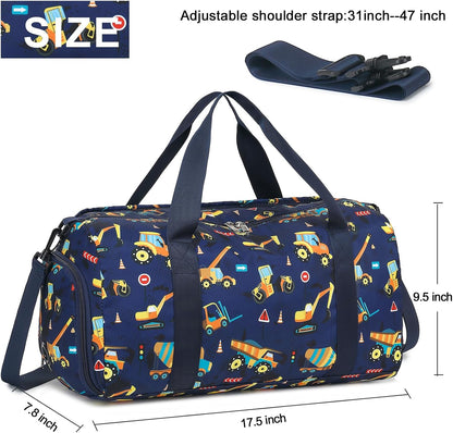 Duffle Bag for Girls Kids Gym Sports Women Workout Travel Bag Weekender with Shoe Compartment and Wet Pocket (Blue)