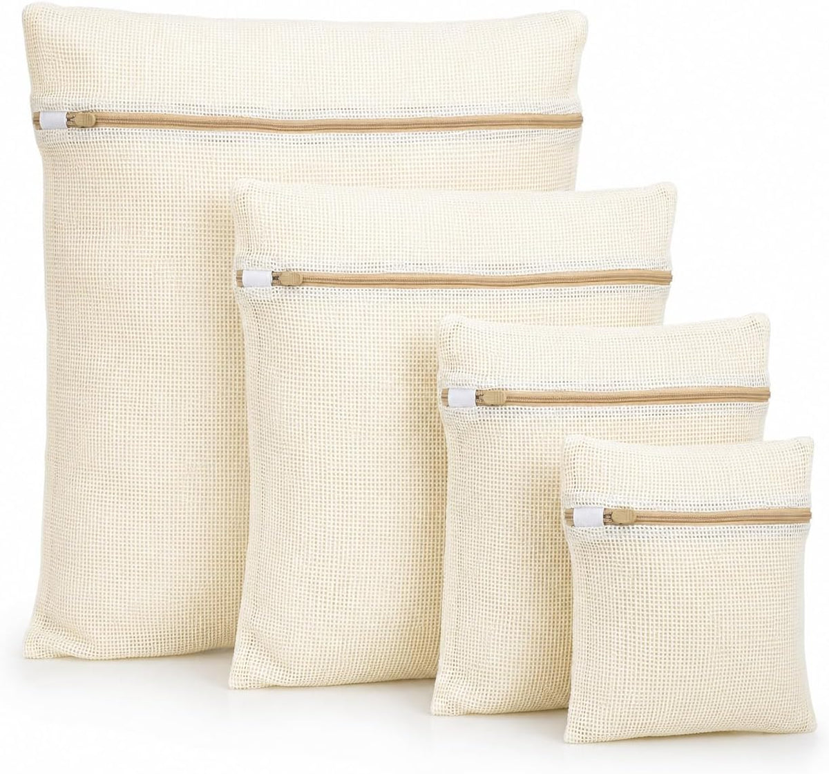 4pcs Mesh Laundry Bags Zipper Heavy Duty Washing Machine Bags Clothing Sweater Undergarment Travel Storage Organizer