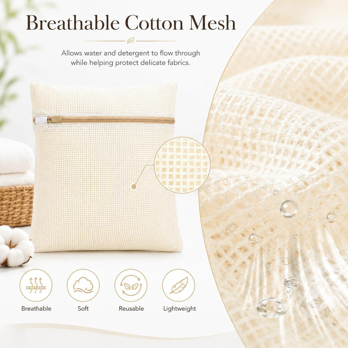 4pcs Mesh Laundry Bags Zipper Heavy Duty Washing Machine Bags Clothing Sweater Undergarment Travel Storage Organizer