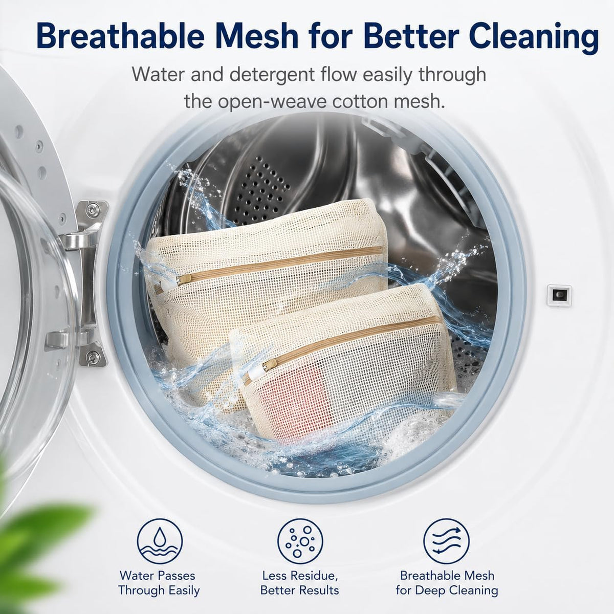 4pcs Mesh Laundry Bags Zipper Heavy Duty Washing Machine Bags Clothing Sweater Undergarment Travel Storage Organizer