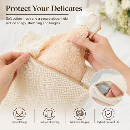 4pcs Mesh Laundry Bags Zipper Heavy Duty Washing Machine Bags Clothing Sweater Undergarment Travel Storage Organizer