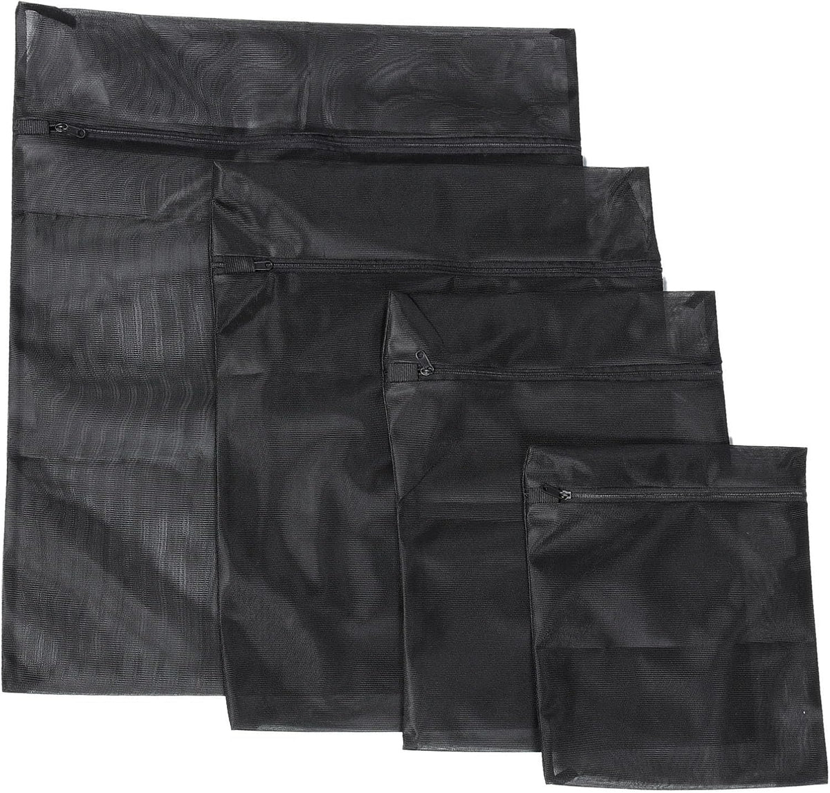 4pcs Mesh Laundry Bags Zipper Heavy Duty Washing Machine Bags Clothing Sweater Undergarment Travel Storage Organizer