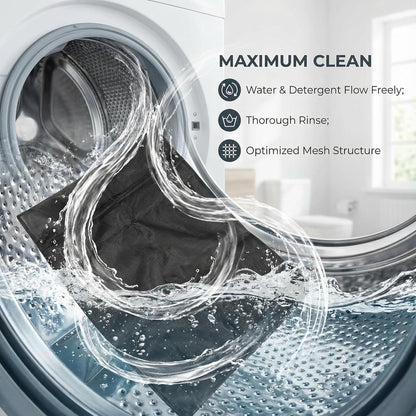 4pcs Mesh Laundry Bags Zipper Heavy Duty Washing Machine Bags Clothing Sweater Undergarment Travel Storage Organizer