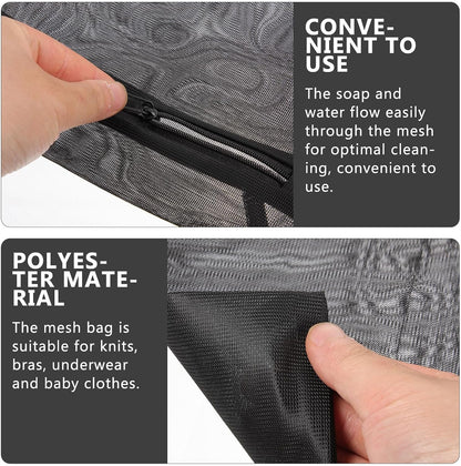 4pcs Mesh Laundry Bags Zipper Heavy Duty Washing Machine Bags Clothing Sweater Undergarment Travel Storage Organizer