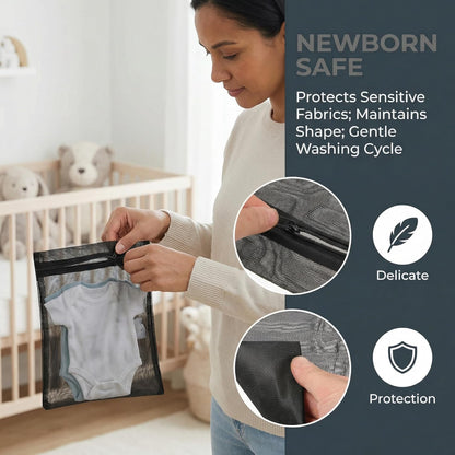 4pcs Mesh Laundry Bags Zipper Heavy Duty Washing Machine Bags Clothing Sweater Undergarment Travel Storage Organizer