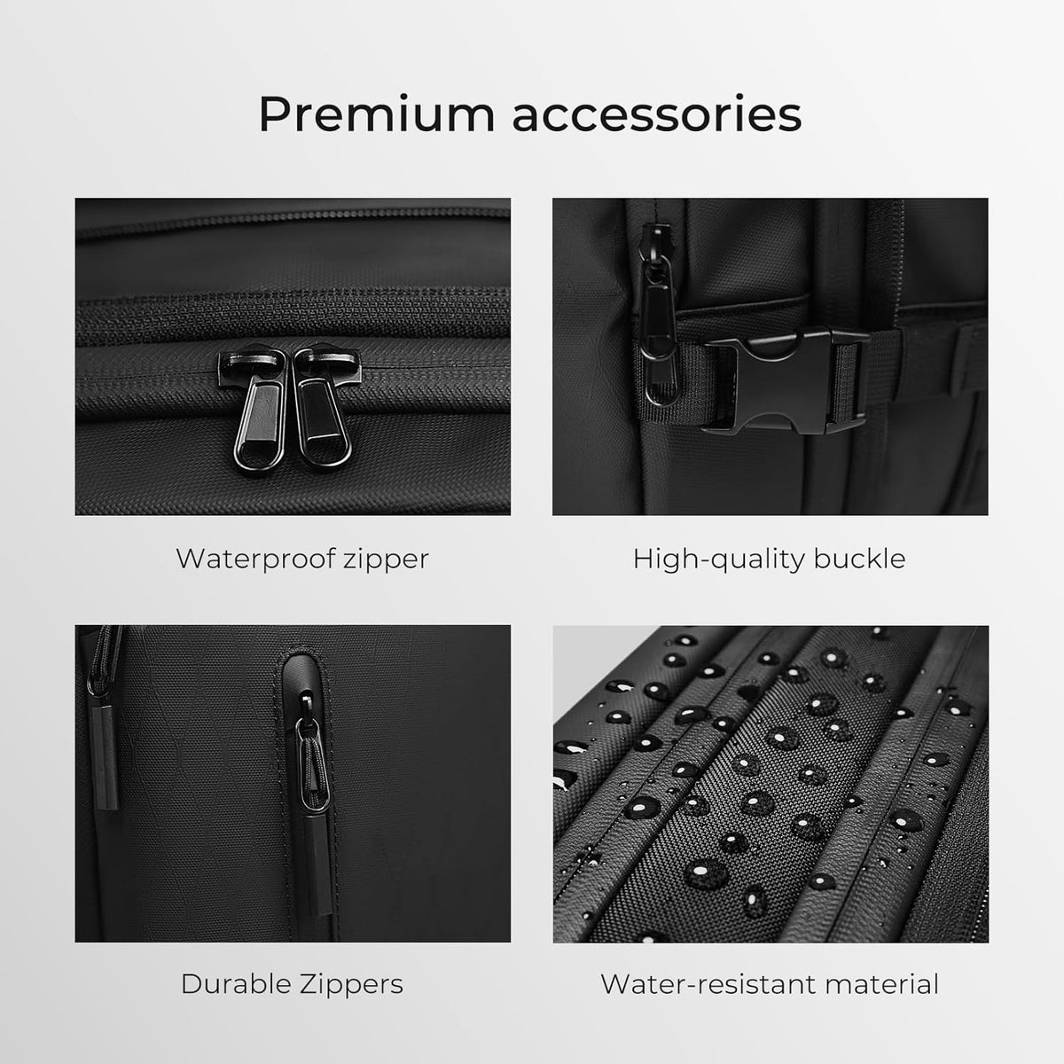 Rolling Vacuum Backpack Travel, Expandable Suitcase with USB C Ports, Lock