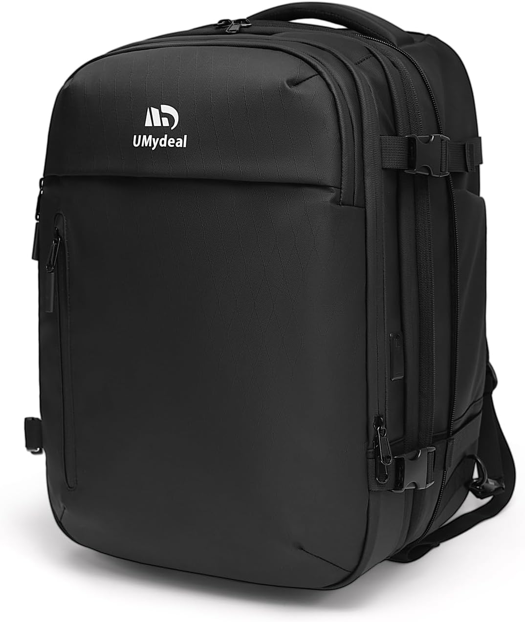 Rolling Vacuum Backpack Travel, Expandable Suitcase with USB C Ports, Lock