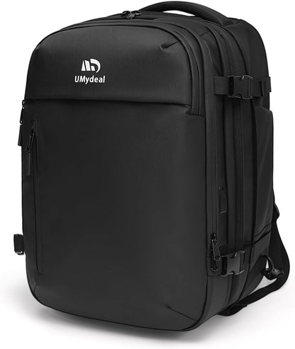 Rolling Vacuum Backpack Travel, Expandable Suitcase with USB C Ports, Lock