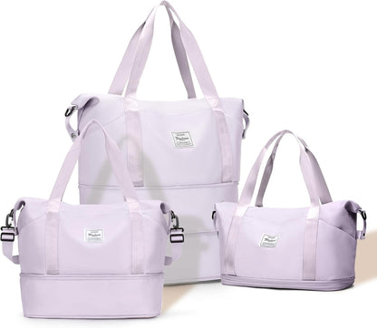Expandable Travel Duffle Bag for Women Men, Large Gym Bag Travel Tote Bags, Waterproof Carry On Personal Item Bag Airline Approved, Workout Weekender Bag for Overnight Trips with Luggage Sleeve, Green