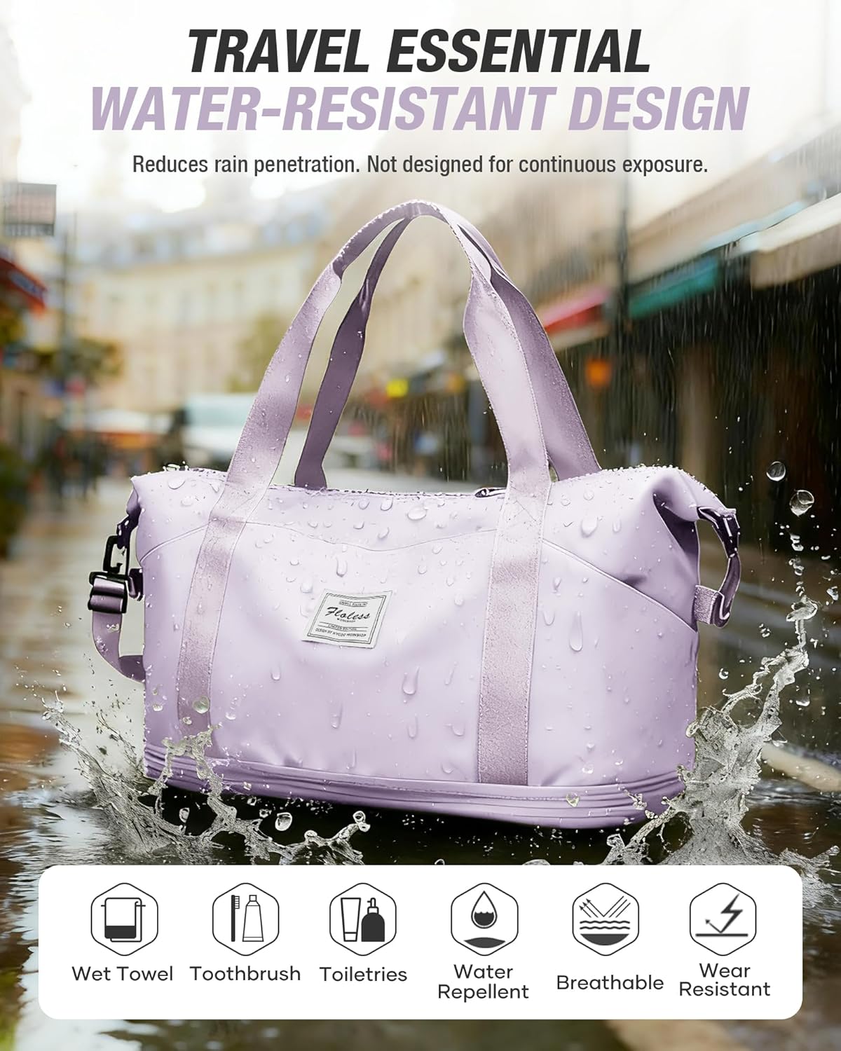 Expandable Travel Duffle Bag for Women Men, Large Gym Bag Travel Tote Bags, Waterproof Carry On Personal Item Bag Airline Approved, Workout Weekender Bag for Overnight Trips with Luggage Sleeve, Green