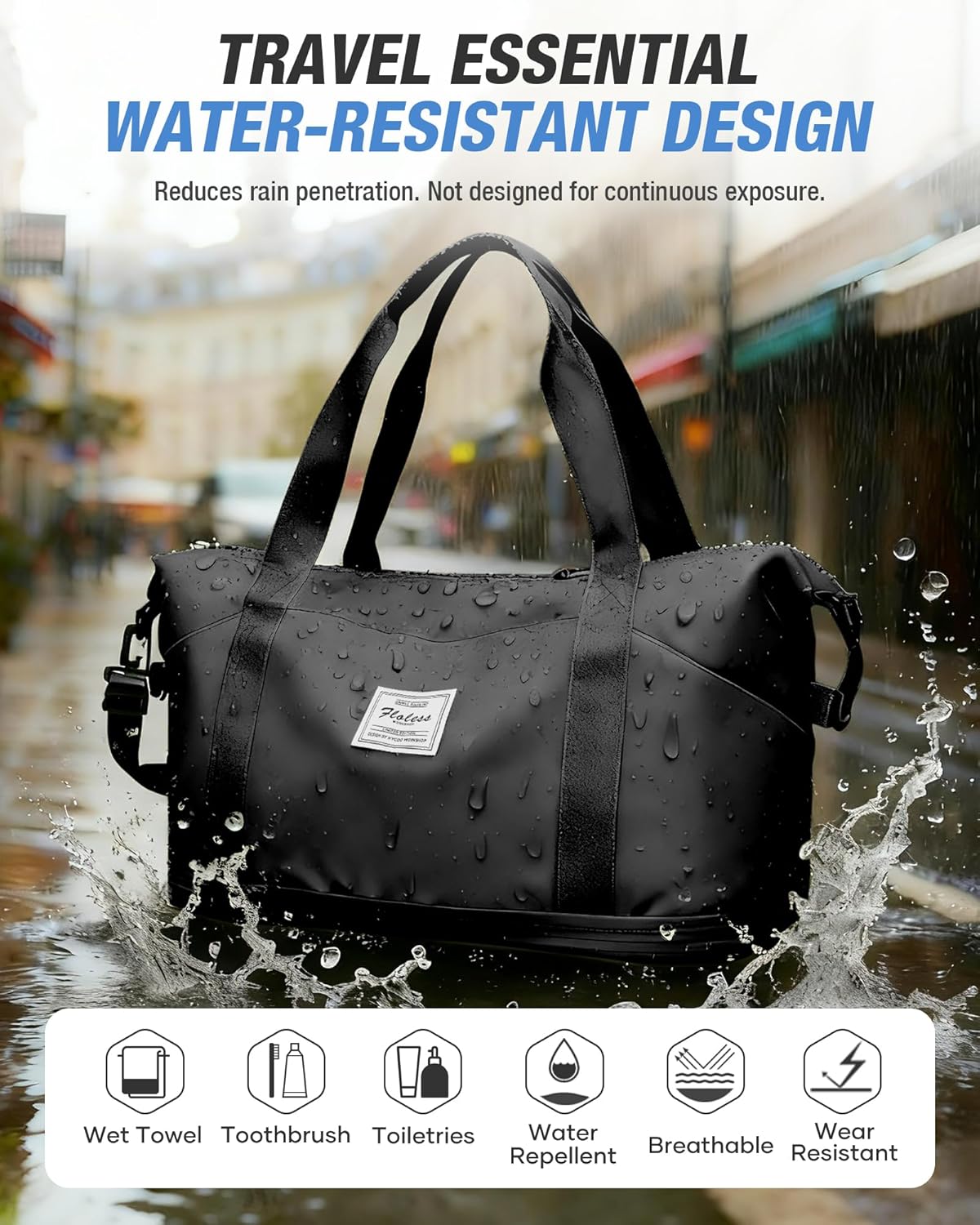 Expandable Travel Duffle Bag for Women Men, Large Gym Bag Travel Tote Bags, Waterproof Carry On Personal Item Bag Airline Approved, Workout Weekender Bag for Overnight Trips with Luggage Sleeve, Green