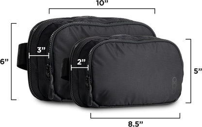Fade Flex - Concealed Carry Waist Bag - Tactical Men's Fanny Pack with Adjustable Waist Belt - 10” W x 6”H x 3” D - Steel