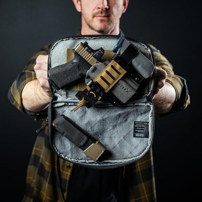Fade Flex - Concealed Carry Waist Bag - Tactical Men's Fanny Pack with Adjustable Waist Belt - 10” W x 6”H x 3” D - Steel