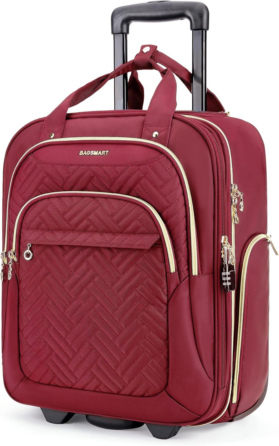 Underseat Carry On Luggage Airline approved,16-inch Small Underseater Softside Travel Suitcase with Wheels Lightweight Overnight Rolling Carry-on Luggage for Women Men Weekender,Black