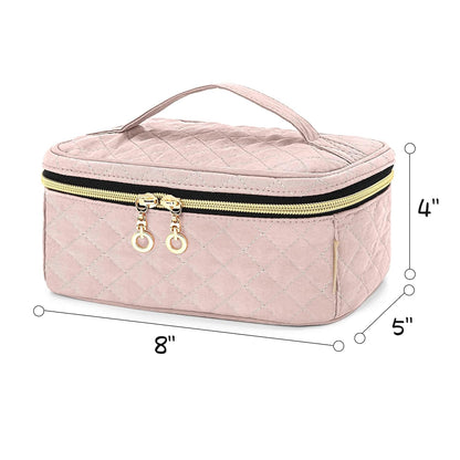 Travel Makeup Brush Case, Makeup Train Organizer Bag with Handle for Makeup Brushes(up to 9-inch) and Essentials, Medium, Black(BAG ONLY)