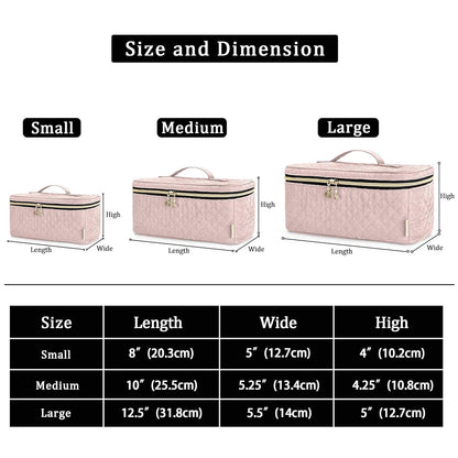 Travel Makeup Brush Case, Makeup Train Organizer Bag with Handle for Makeup Brushes(up to 9-inch) and Essentials, Medium, Black(BAG ONLY)