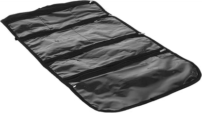 Foldable Jewelry Roll Bag Organizer Made of Sturdy Oxford Cloth with Multi Pockets, Space-saving Design for Bracelets and Rings, for Hotel Closets and Backpack Side Pockets