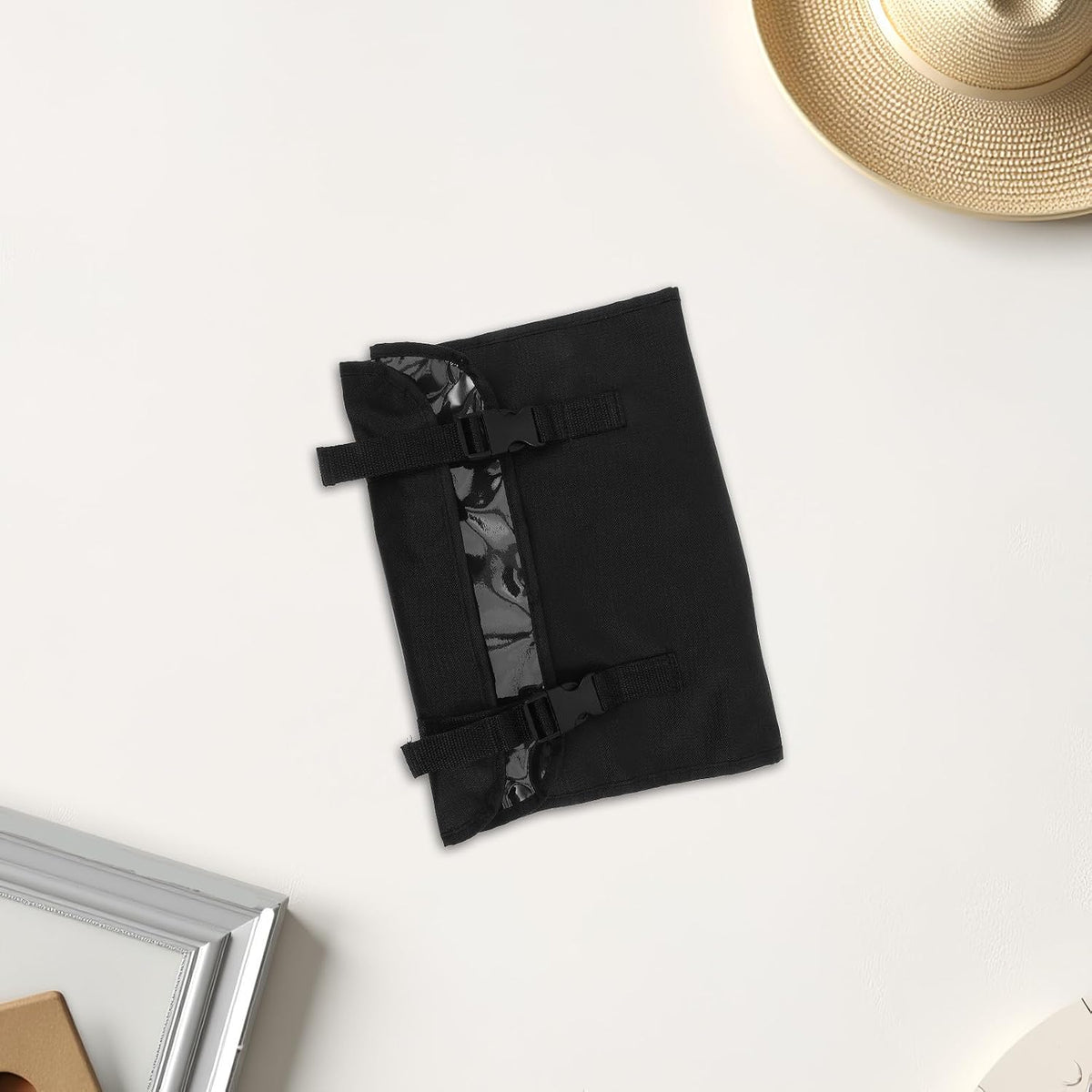 Foldable Jewelry Roll Bag Organizer Made of Sturdy Oxford Cloth with Multi Pockets, Space-saving Design for Bracelets and Rings, for Hotel Closets and Backpack Side Pockets