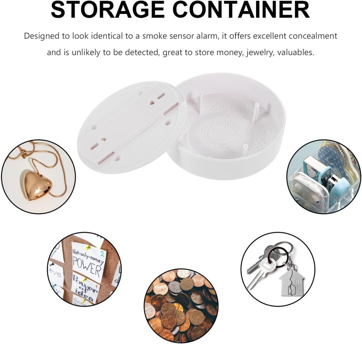 Secret Compartment Shaped Hidden Storage Organizer for Cash Jewelry Valuables Portable 3.58X3.58X0.98In